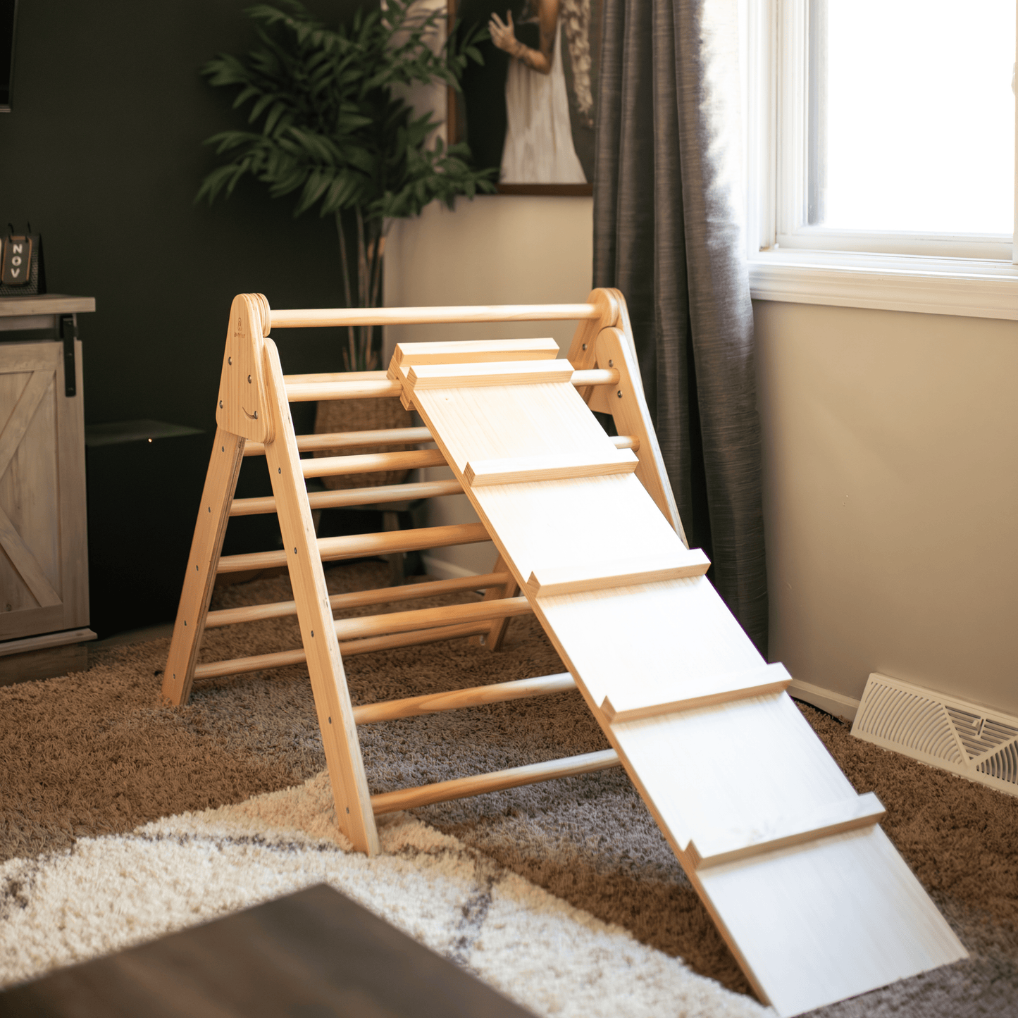 Olive- Pikler Triangle Ladder and Climber Slide - by Avenlur