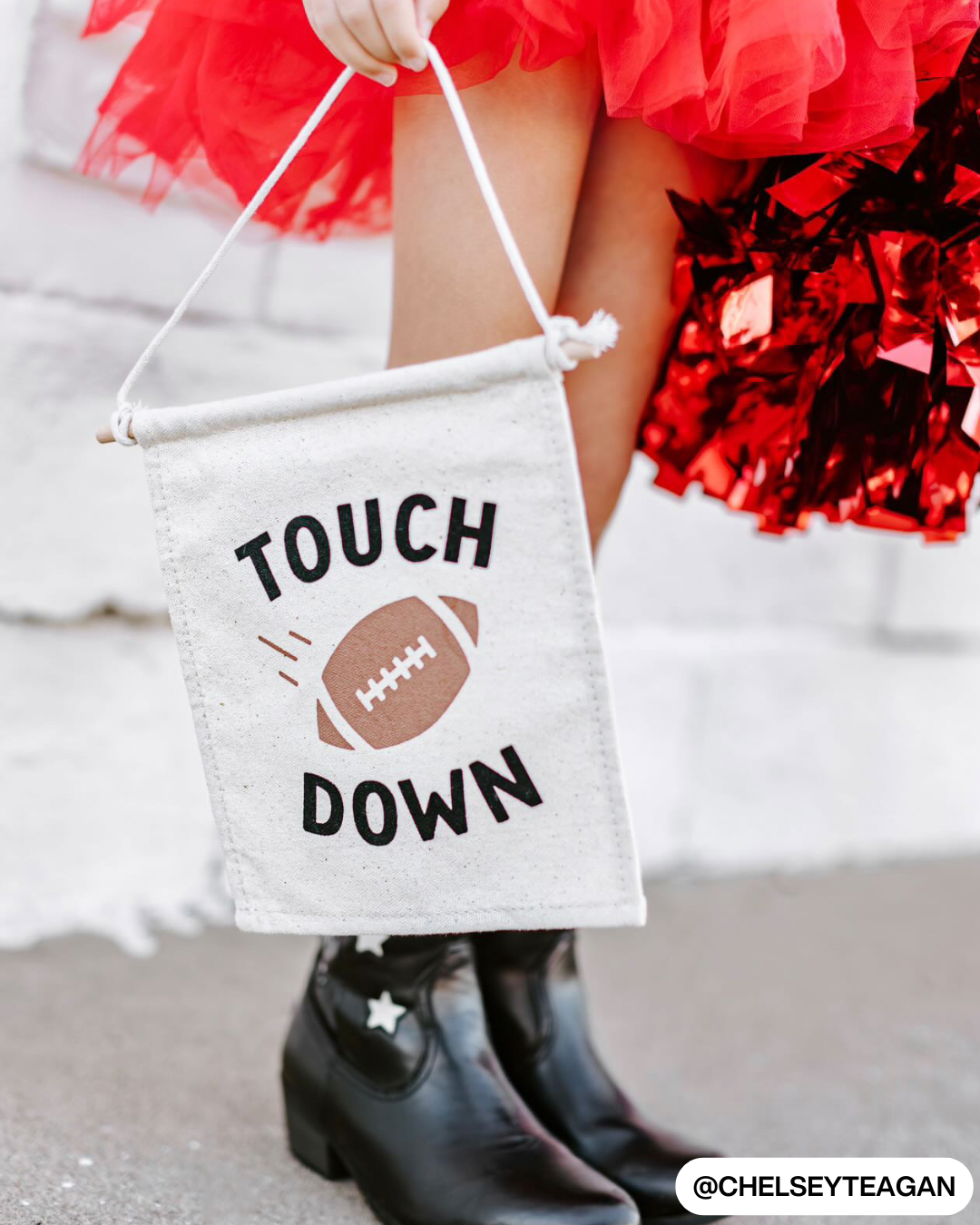 Touch Down Football Canvas Hang Sign