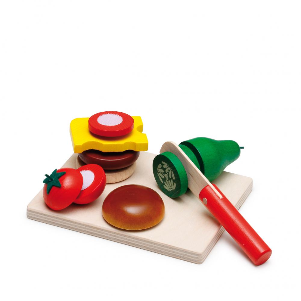 Erzi Cheeseburger Cutting Set - Play Food Made in Germany