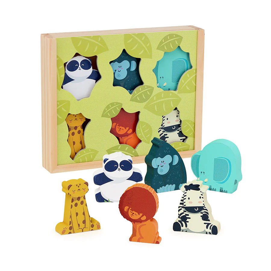 (OPEN BOX) My wooden stories Jungle Animals by Vilac