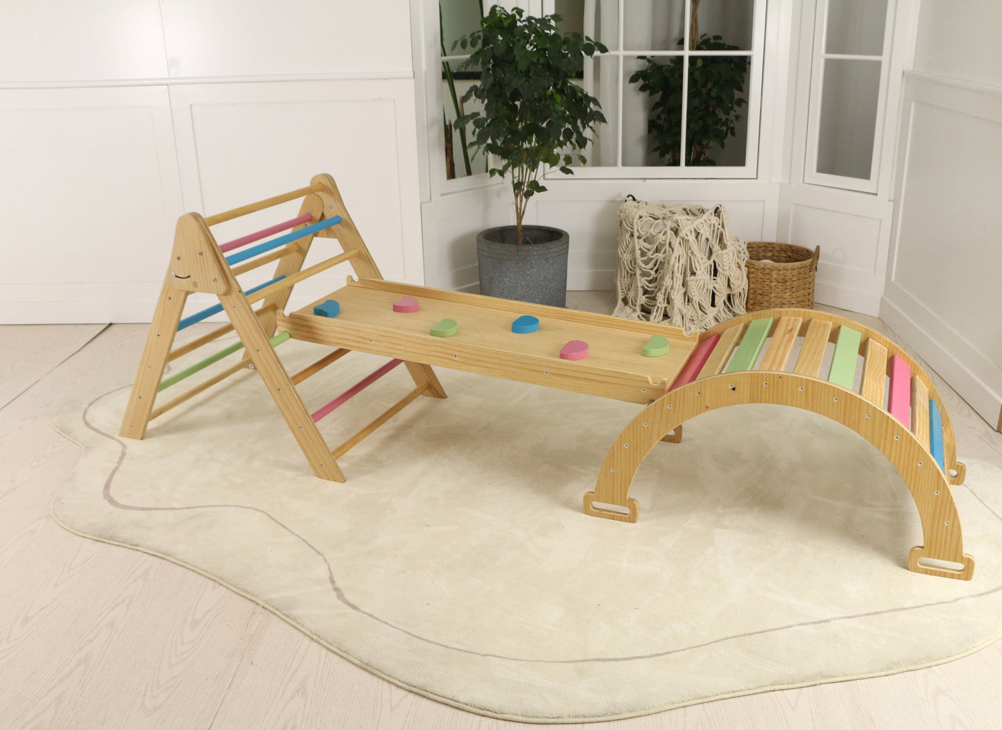 Hazel - Pikler Triangle Ladder & Rocker Set by Avenlur
