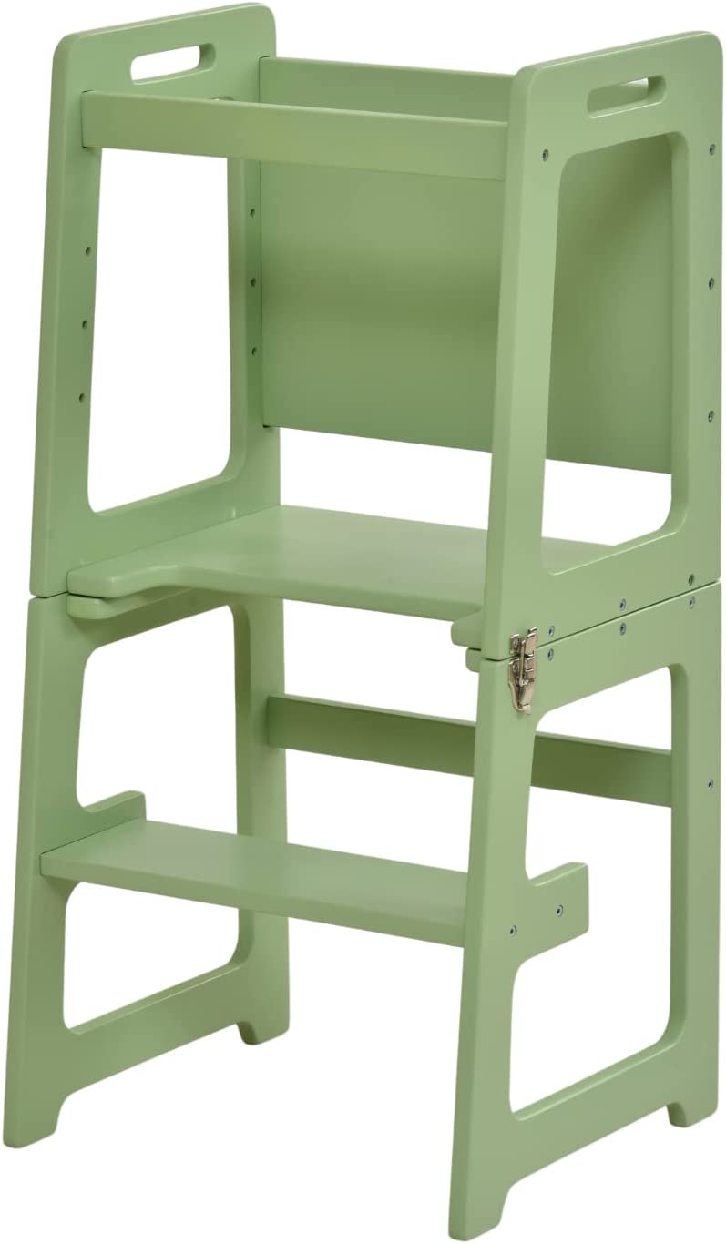 4 in 1 Kitchen Tower, Desk, Step Stool and Chalkboard by Avenlur
