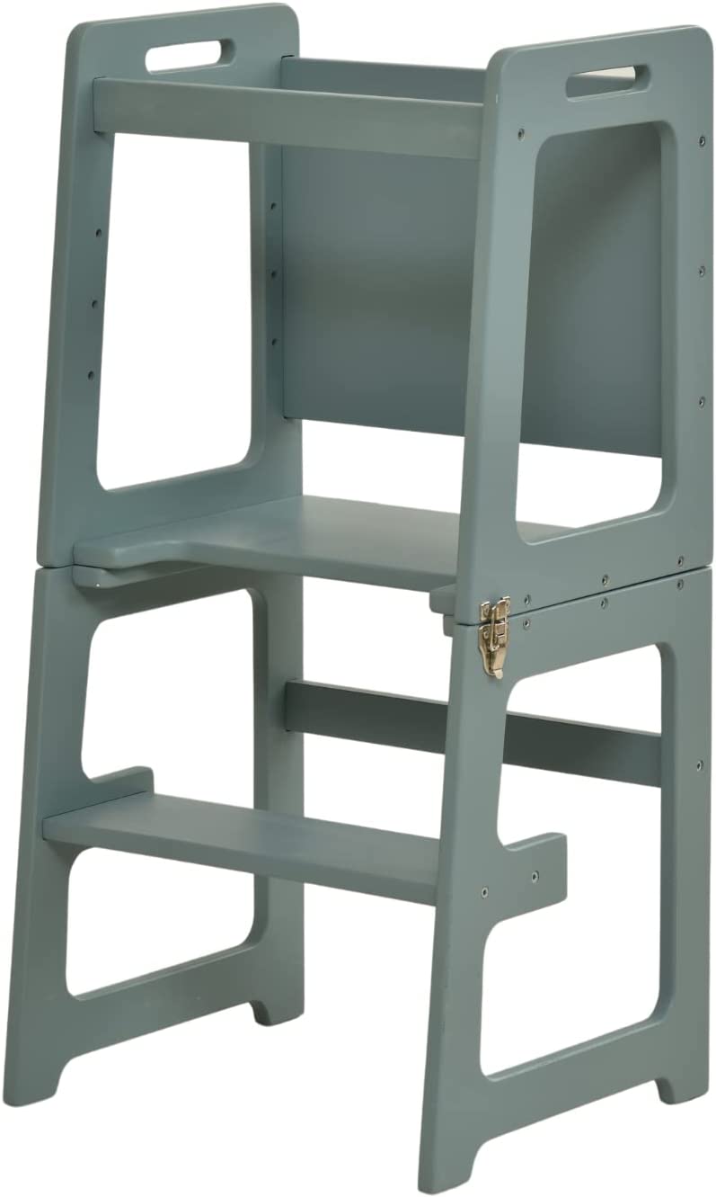 4 in 1 Kitchen Tower, Desk, Step Stool and Chalkboard by Avenlur
