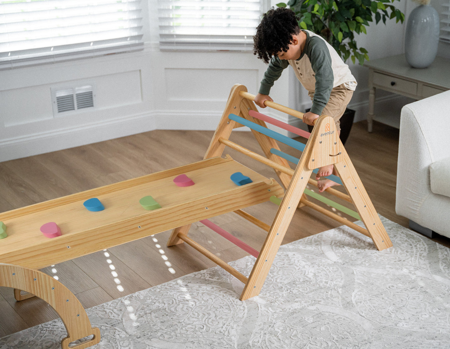 Hazel - Pikler Triangle Ladder & Rocker Set by Avenlur