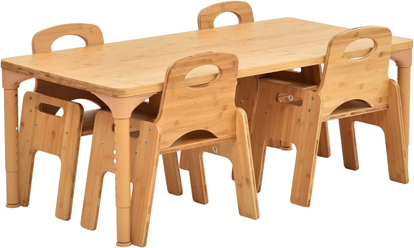 Adrian - Bamboo Toddler Table and Chair 5 Piece Set by Avenlur