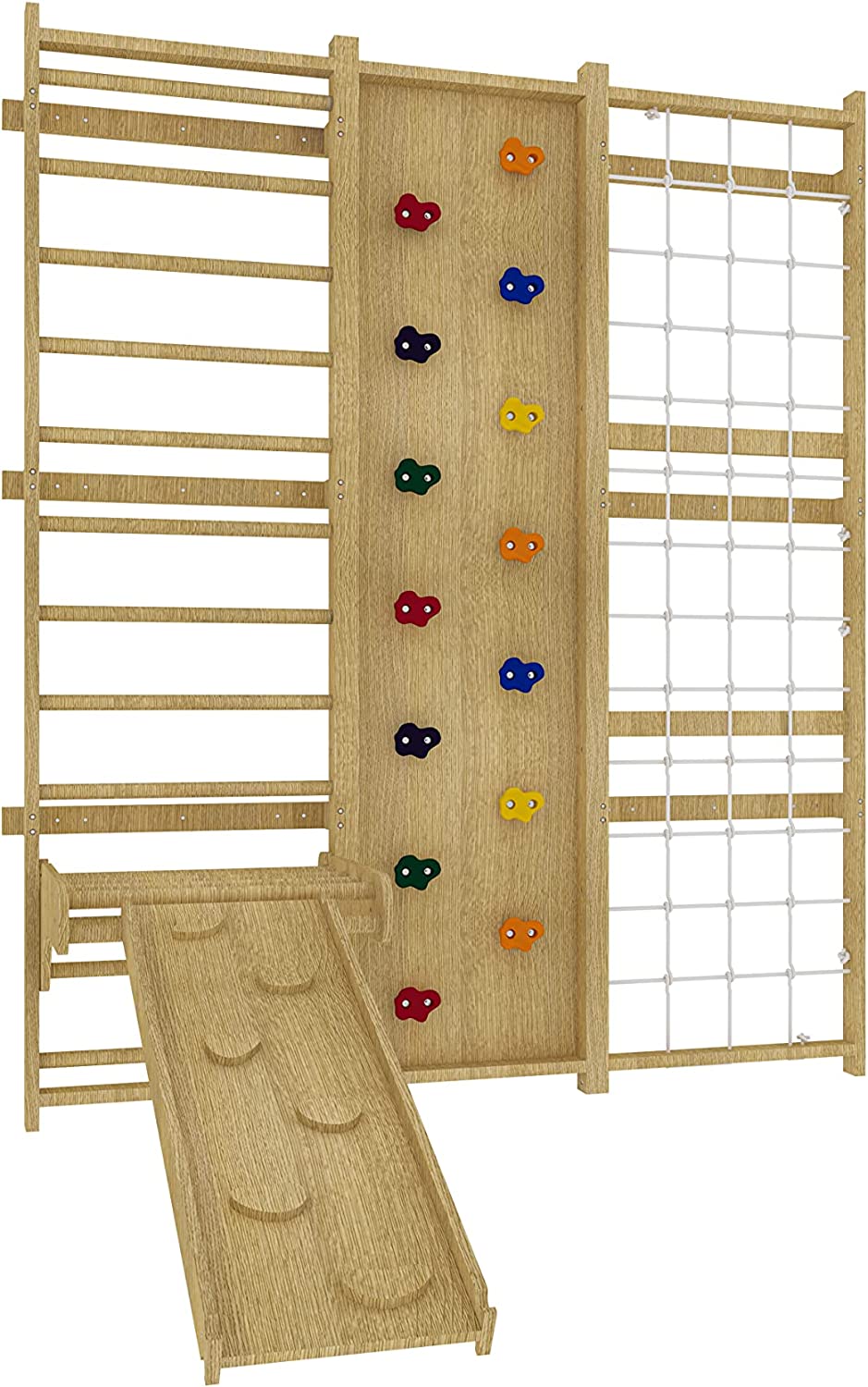 Walnut - 9-in-1 Swedish Ladder Wall Gym and Climber by Avenlur