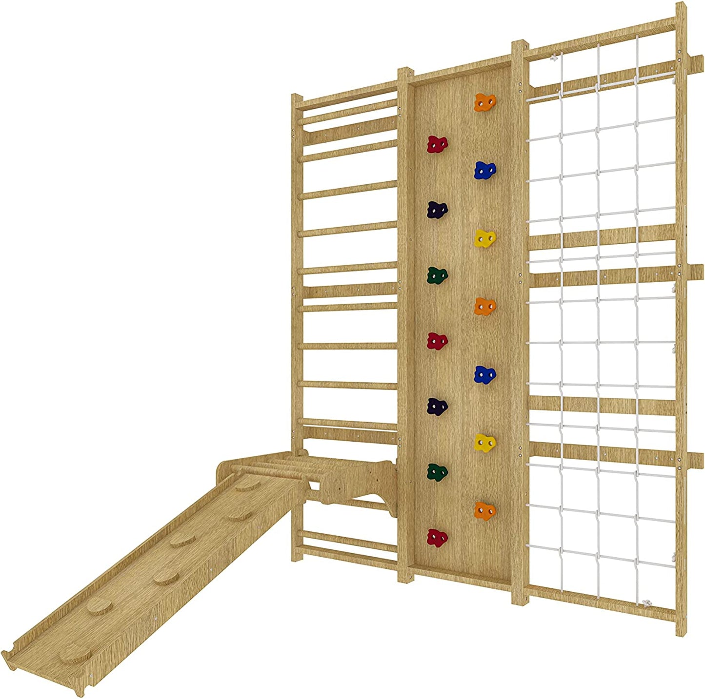 Walnut - 9-in-1 Swedish Ladder Wall Gym and Climber by Avenlur