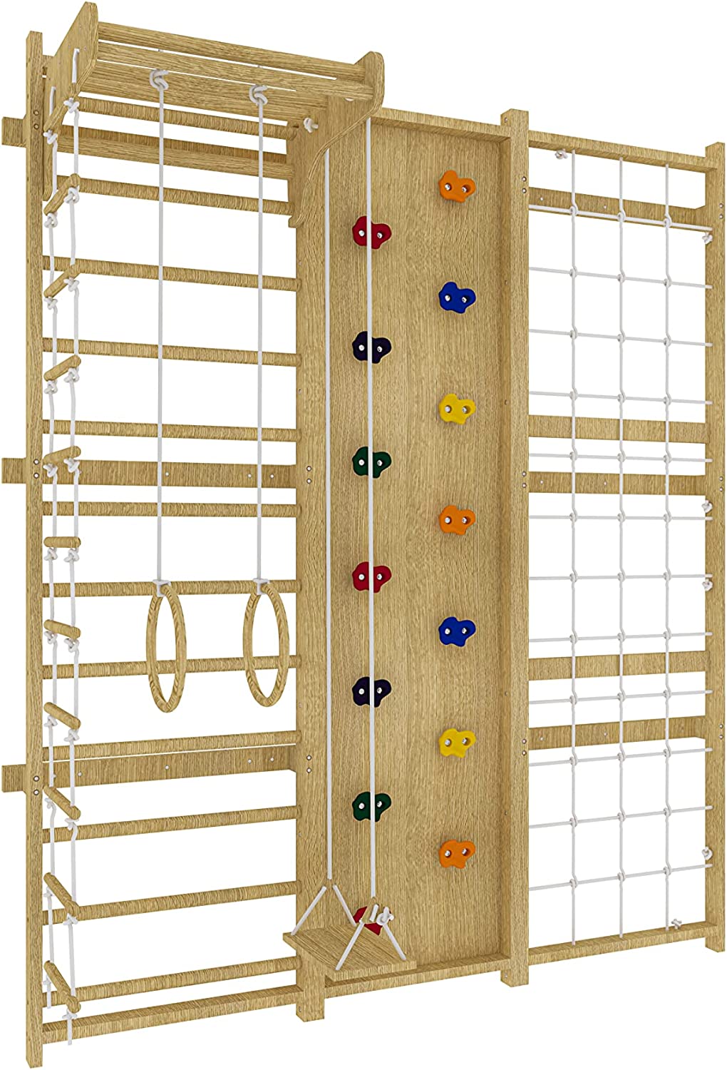 Walnut - 9-in-1 Swedish Ladder Wall Gym and Climber by Avenlur