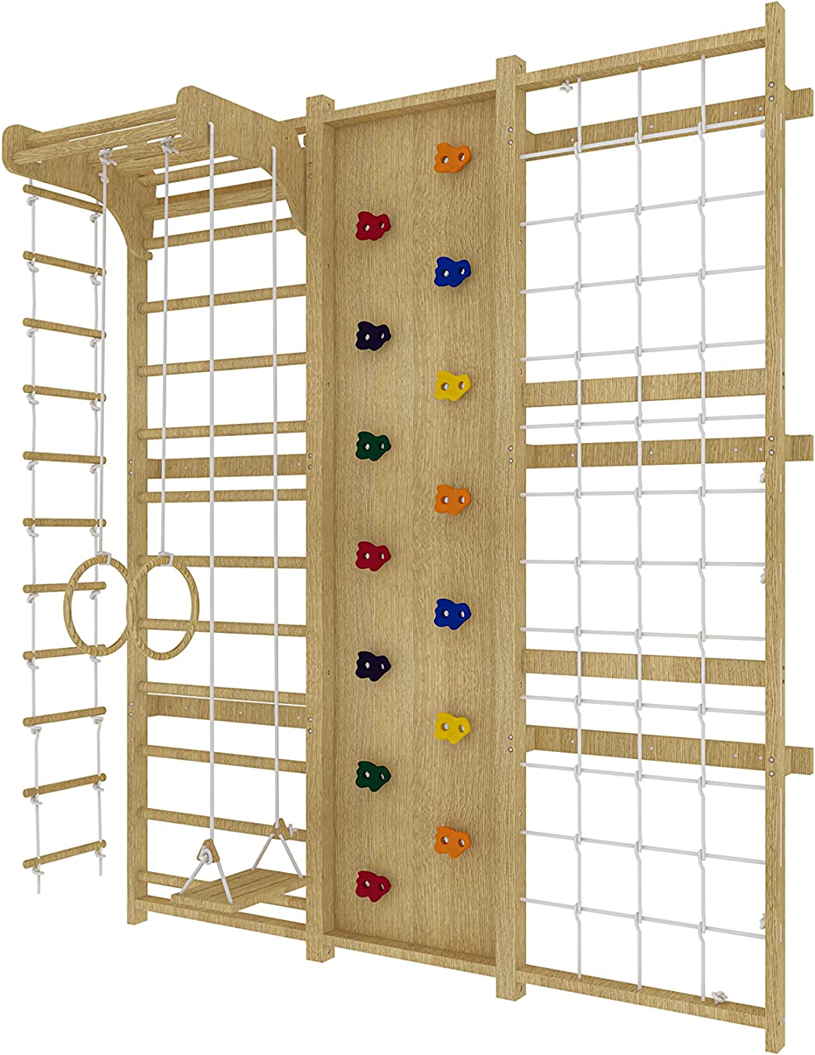 Walnut - 9-in-1 Swedish Ladder Wall Gym and Climber by Avenlur