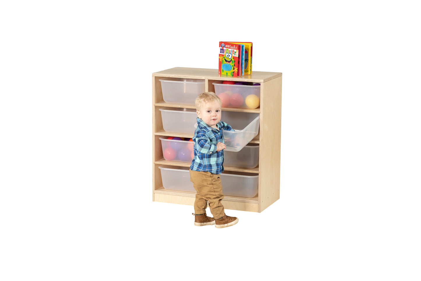 Storage Unit with Translucent Bins - Made in Canada