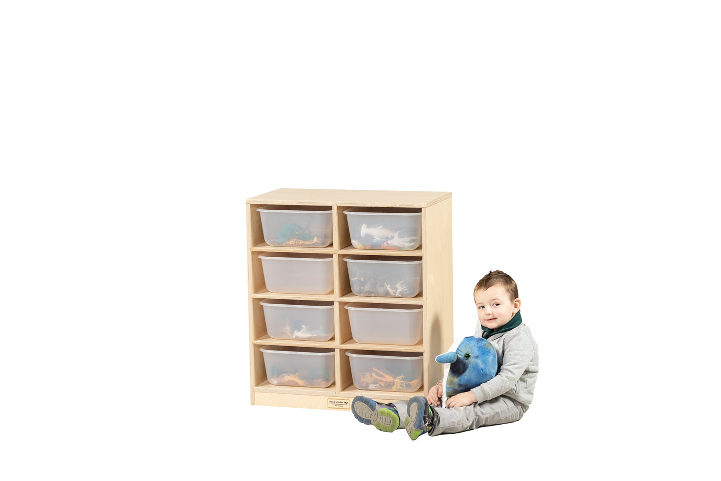 Storage Unit with Translucent Bins - Made in Canada