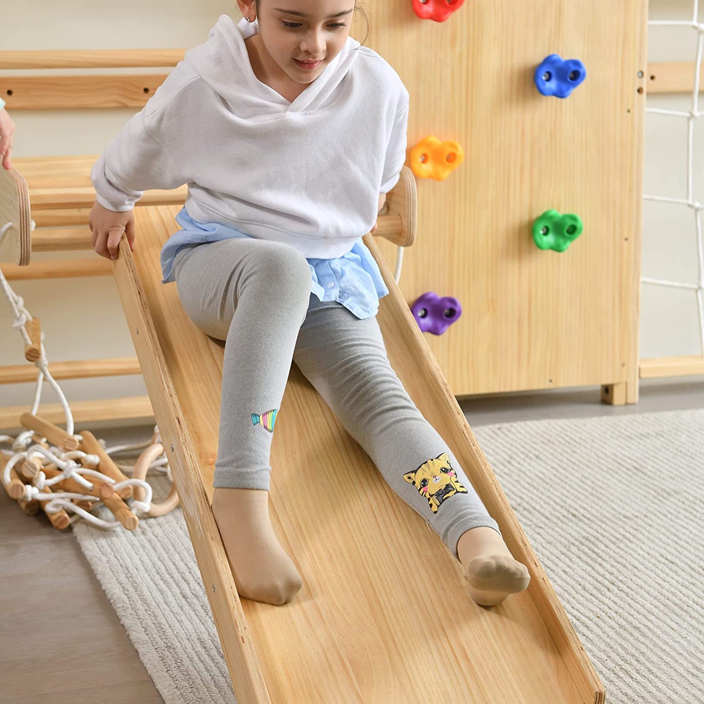 Walnut - 9-in-1 Swedish Ladder Wall Gym and Climber by Avenlur