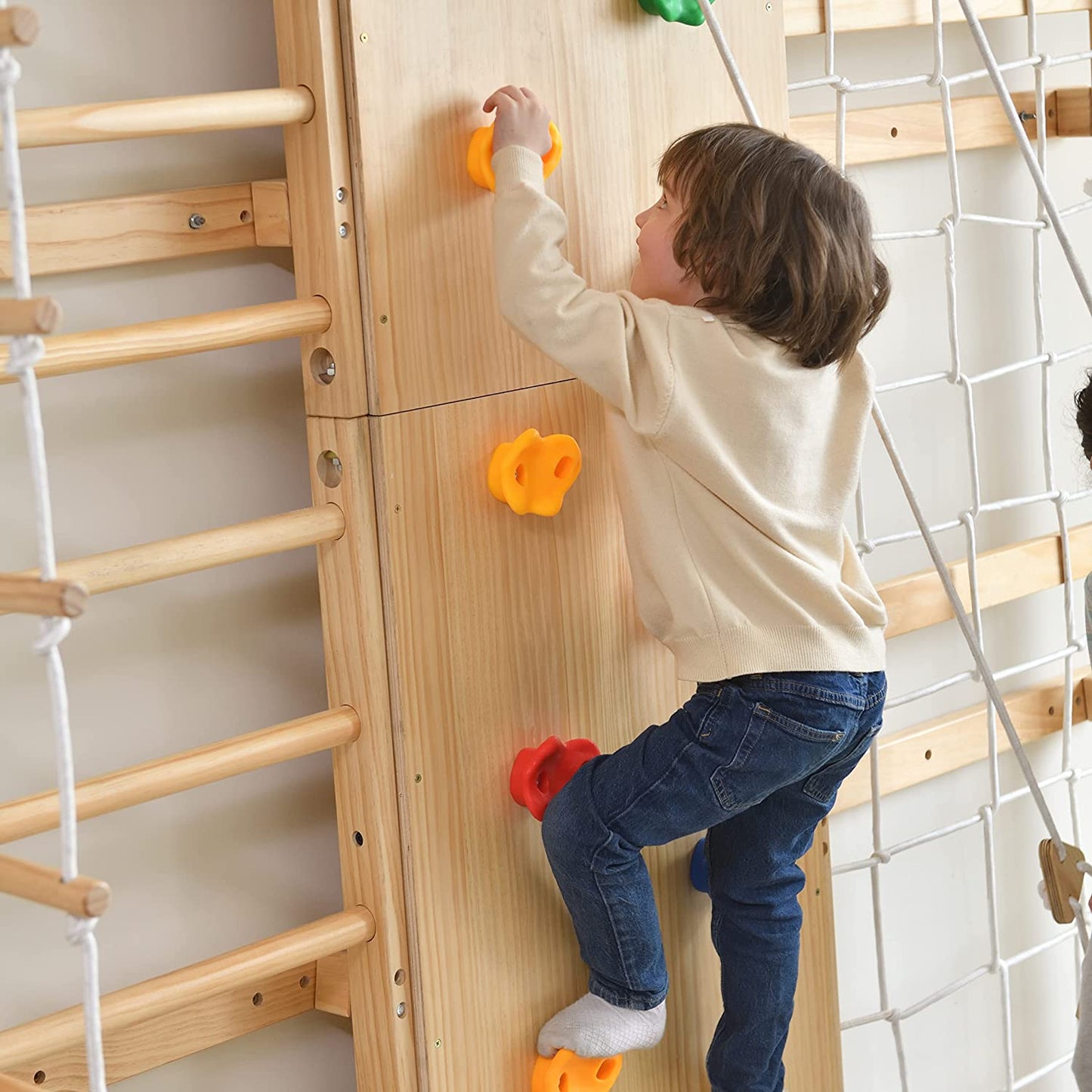 Walnut - 9-in-1 Swedish Ladder Wall Gym and Climber by Avenlur