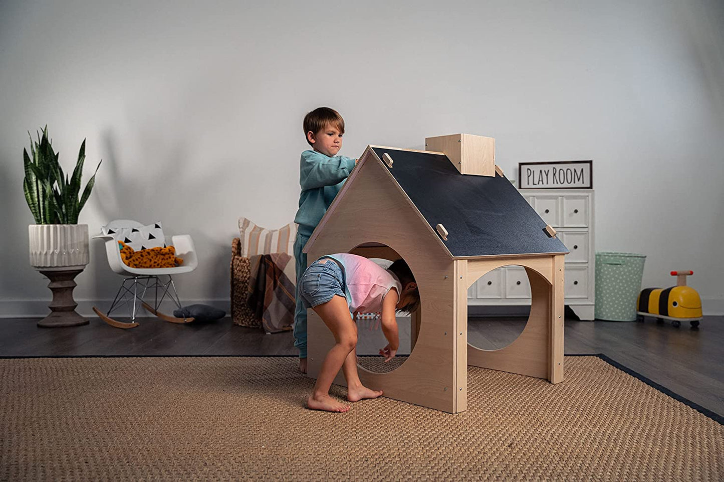 Evergreen- Children's Playhouse with Chalkboard Roof by Avenlur