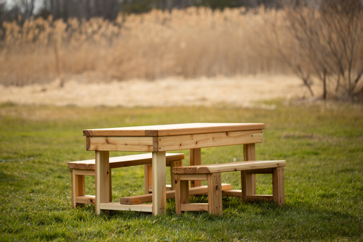 Indoor/Outdoor Harvest Table with Bench