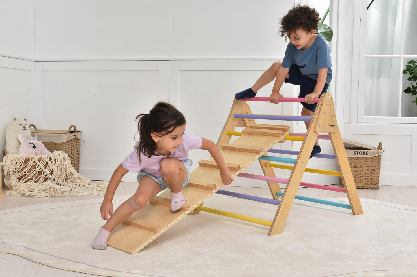 Olive- Pikler Triangle Ladder and Climber Slide - by Avenlur