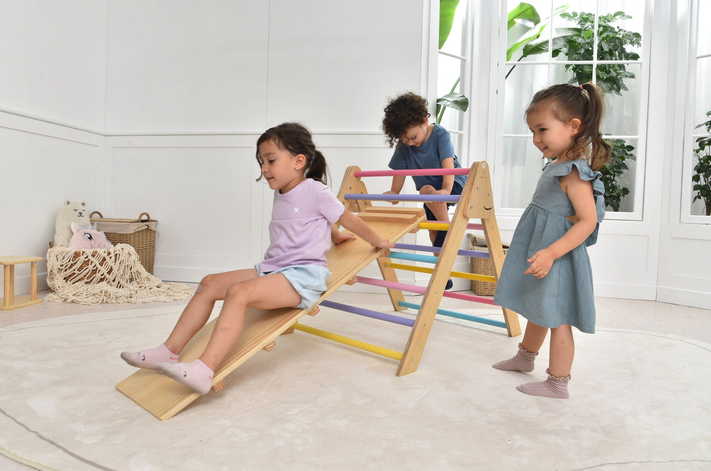 Olive- Pikler Triangle Ladder and Climber Slide - by Avenlur