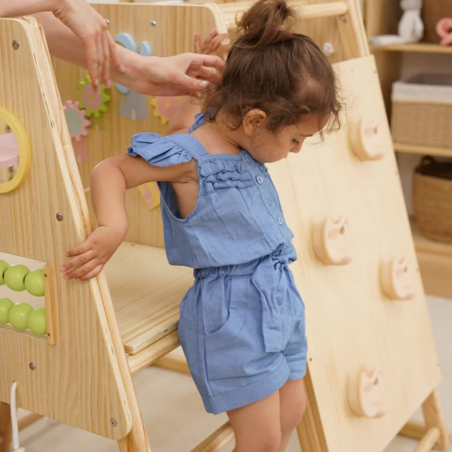 Cherry 5-in-1 Wooden Indoor Climber – Montessori Play Gym for Toddlers & Kids by Avenlur