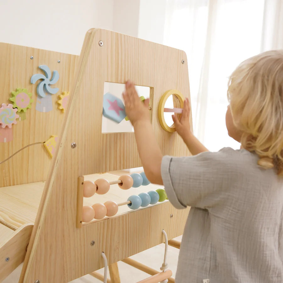 Cherry 5-in-1 Wooden Indoor Climber – Montessori Play Gym for Toddlers & Kids by Avenlur
