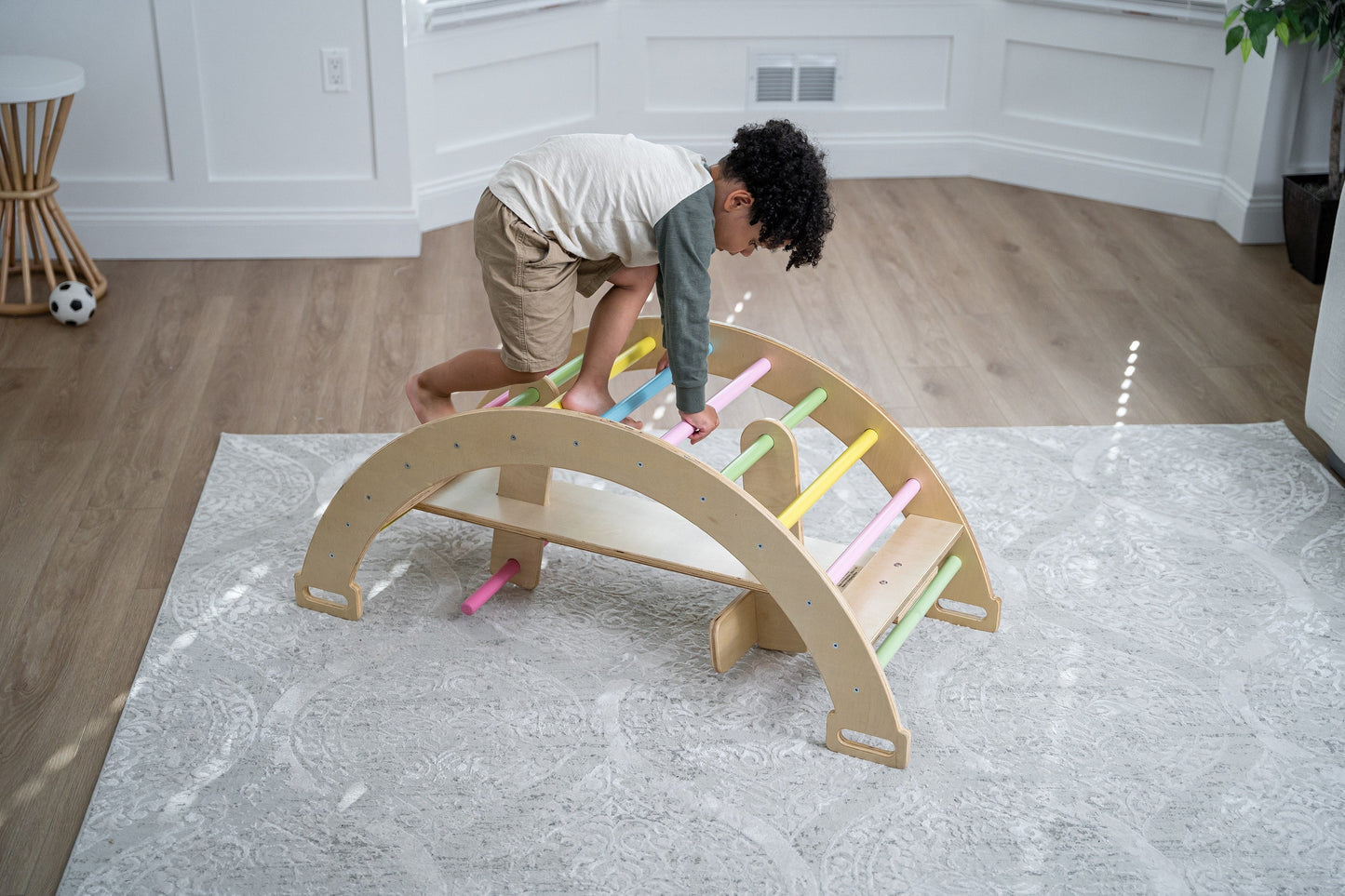Bazel - Pikler 6-in-1 Climber with Rocker Arch and Slide Set by Avenlur