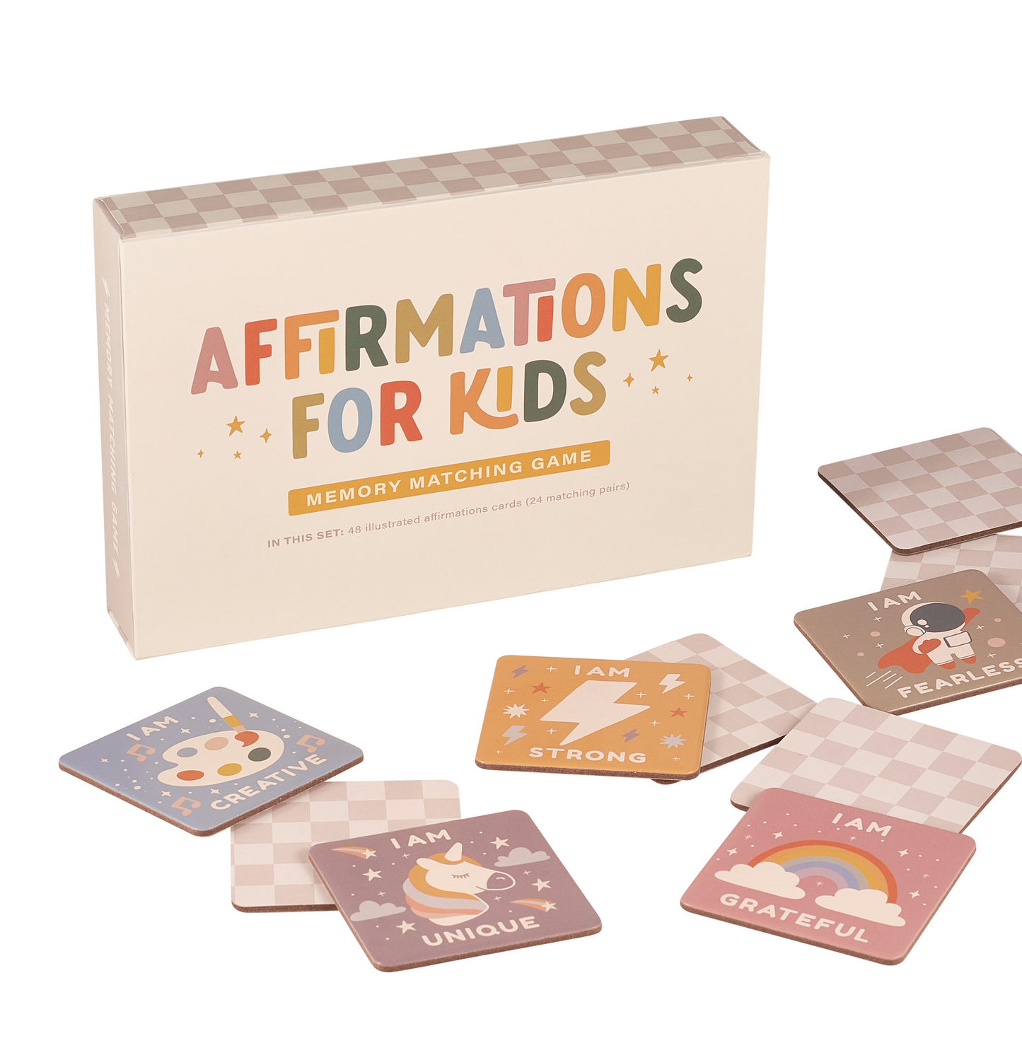 Affirmations pour le jeu de correspondance de mémoire pour enfants