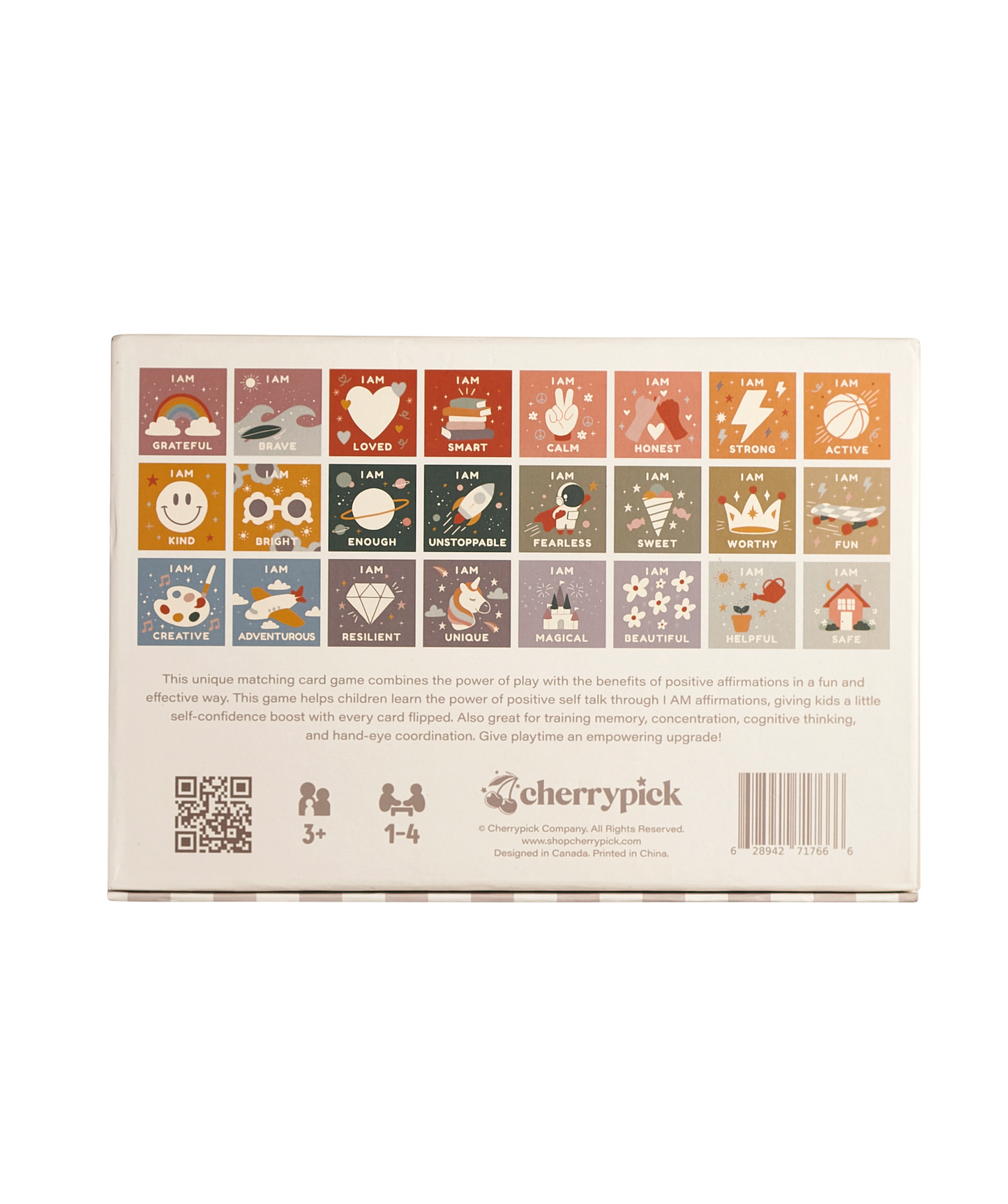 Affirmations pour le jeu de correspondance de mémoire pour enfants