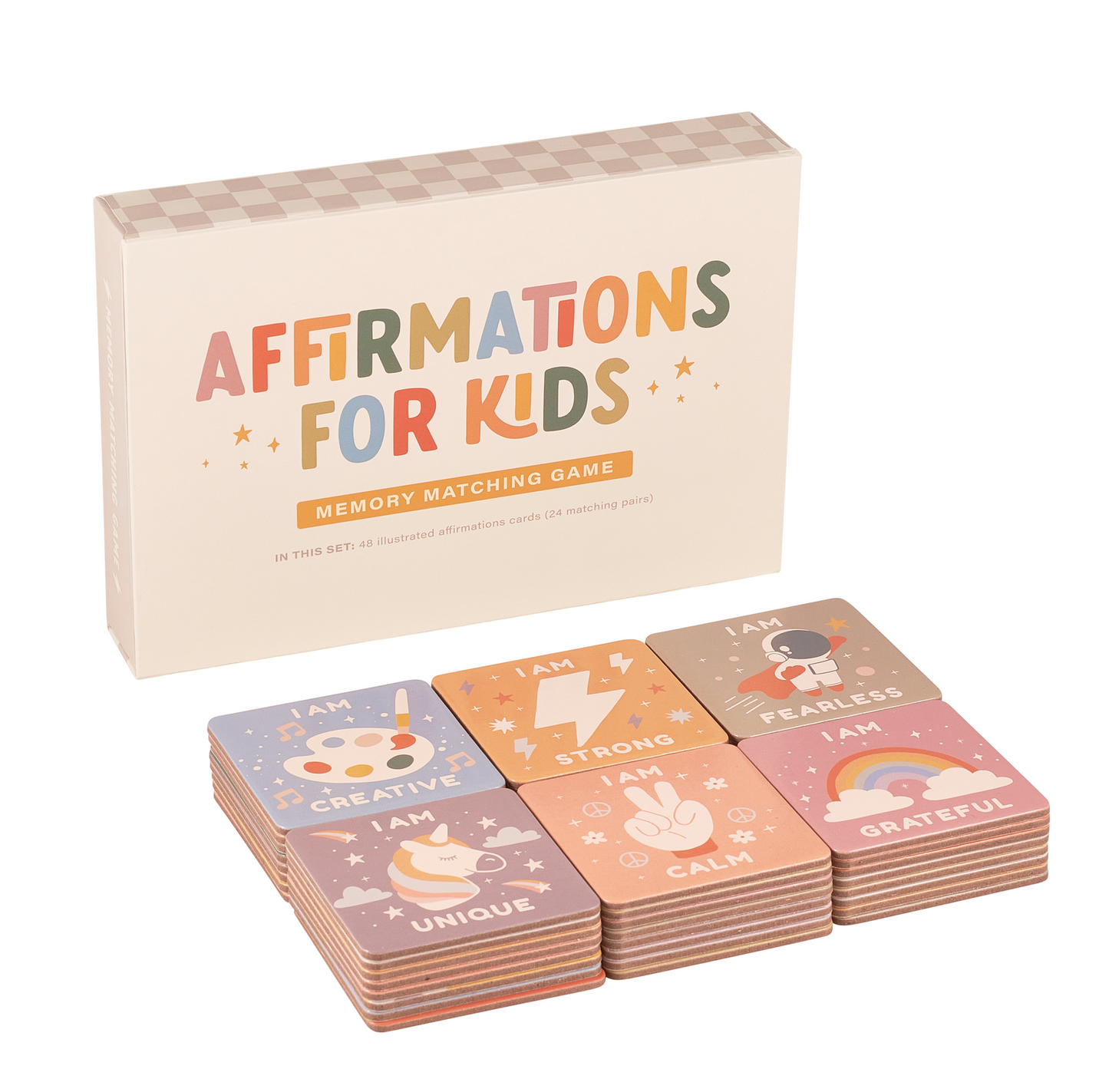 Affirmations pour le jeu de correspondance de mémoire pour enfants