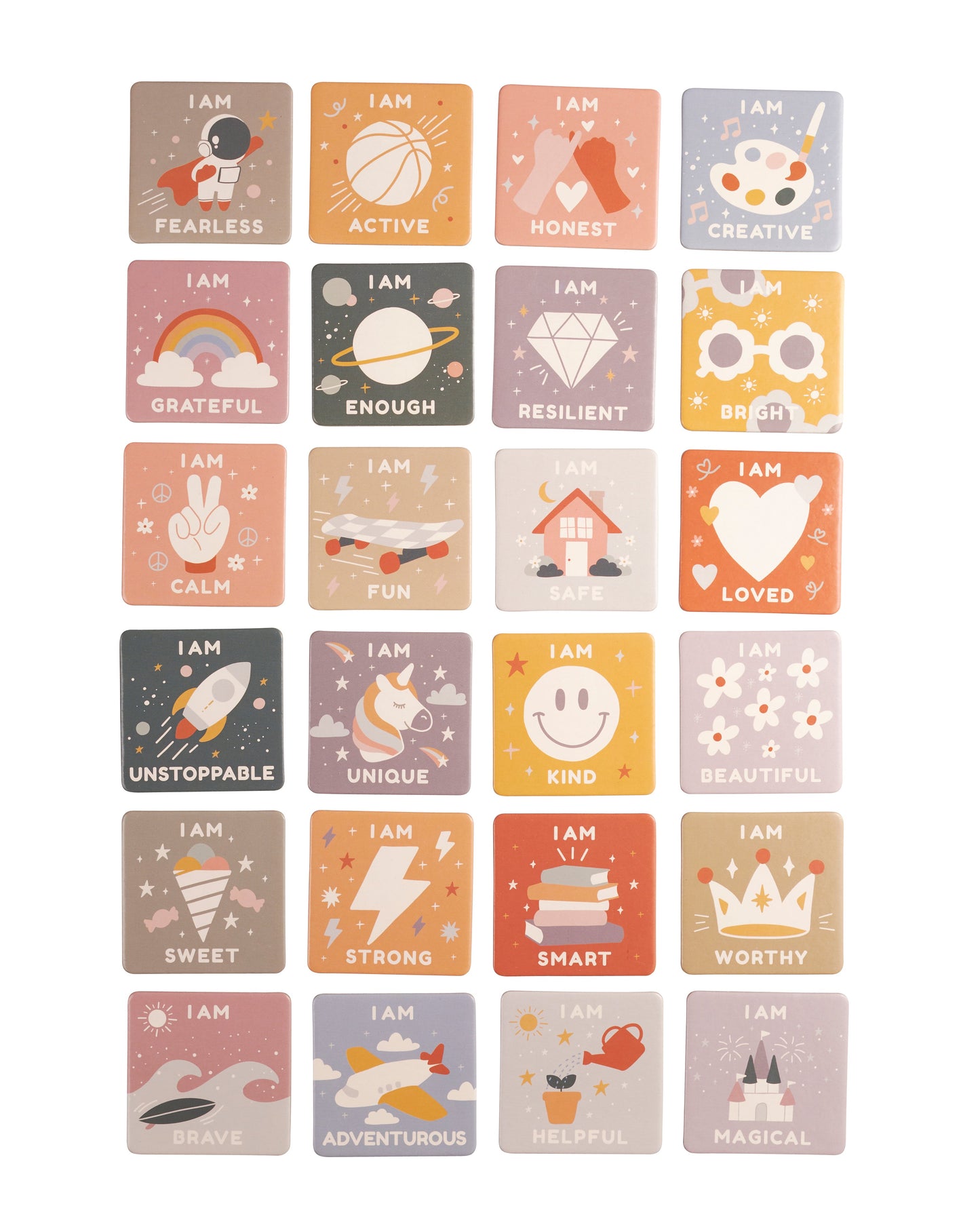 Affirmations pour le jeu de correspondance de mémoire pour enfants