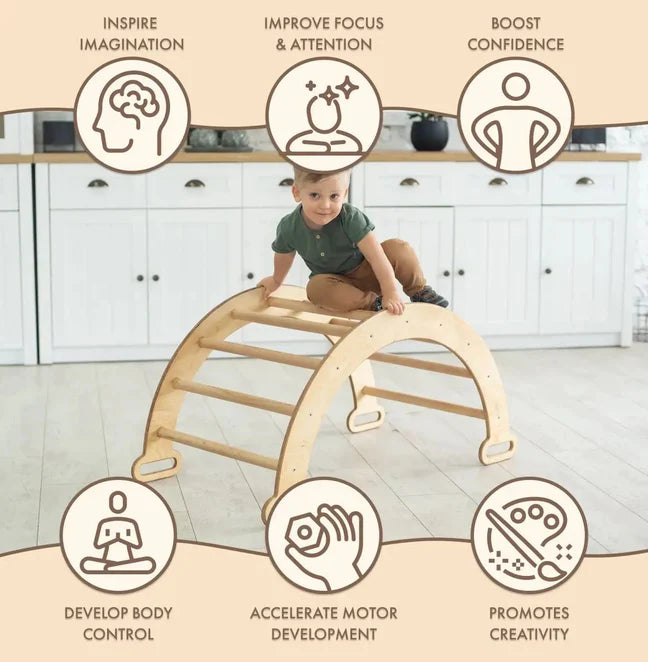 Climbing Arch & Balance Rocker - Montessori Climber by Goodevas