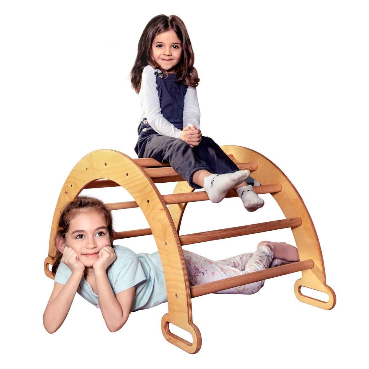 Arche d'escalade et balance à bascule - Grimpeurs Montessori pour enfants 1-7 ans – Chocolat