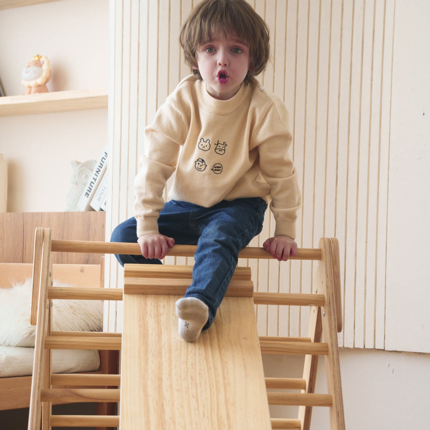 Olive- Pikler Triangle Ladder and Climber Slide - by Avenlur