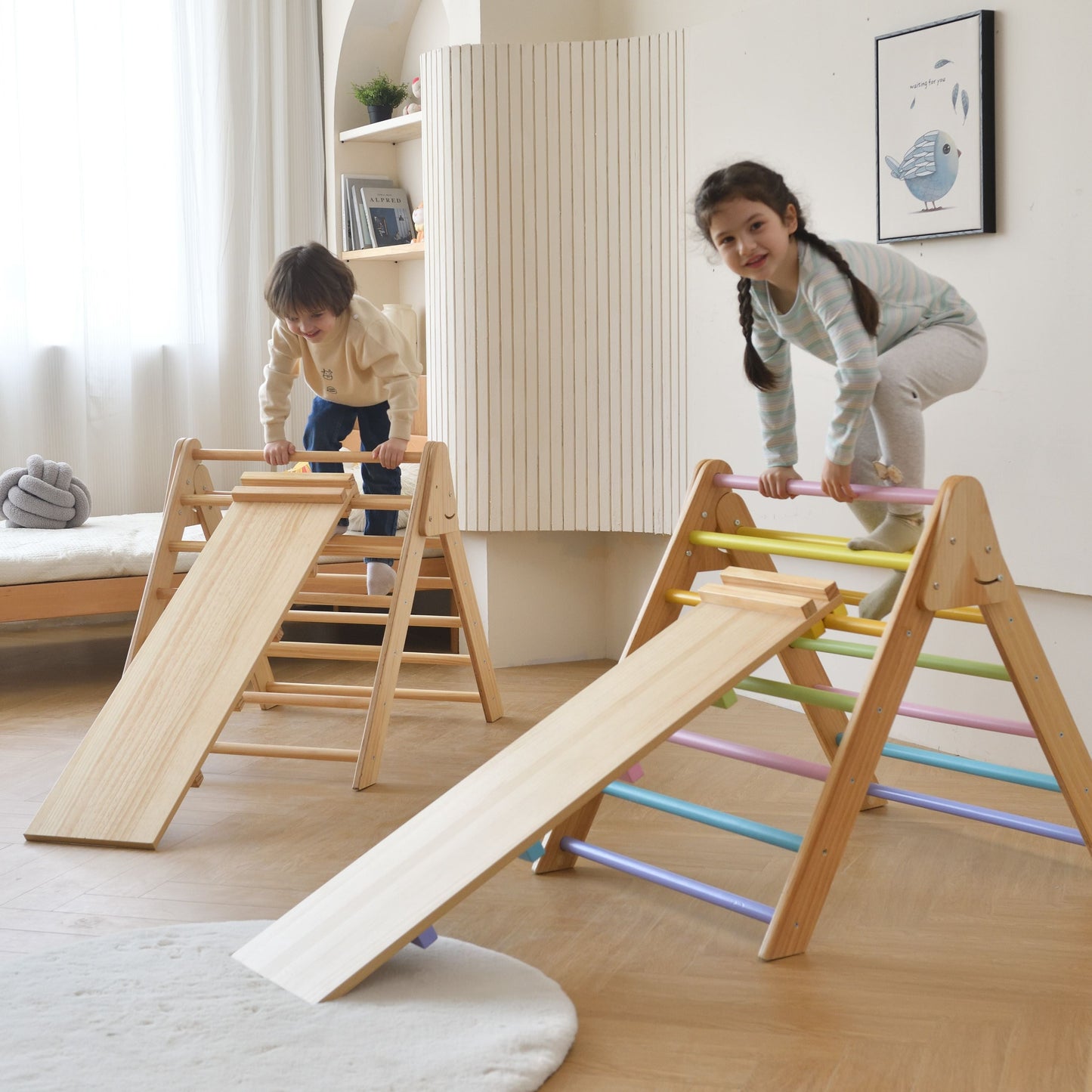 Olive- Pikler Triangle Ladder and Climber Slide - by Avenlur