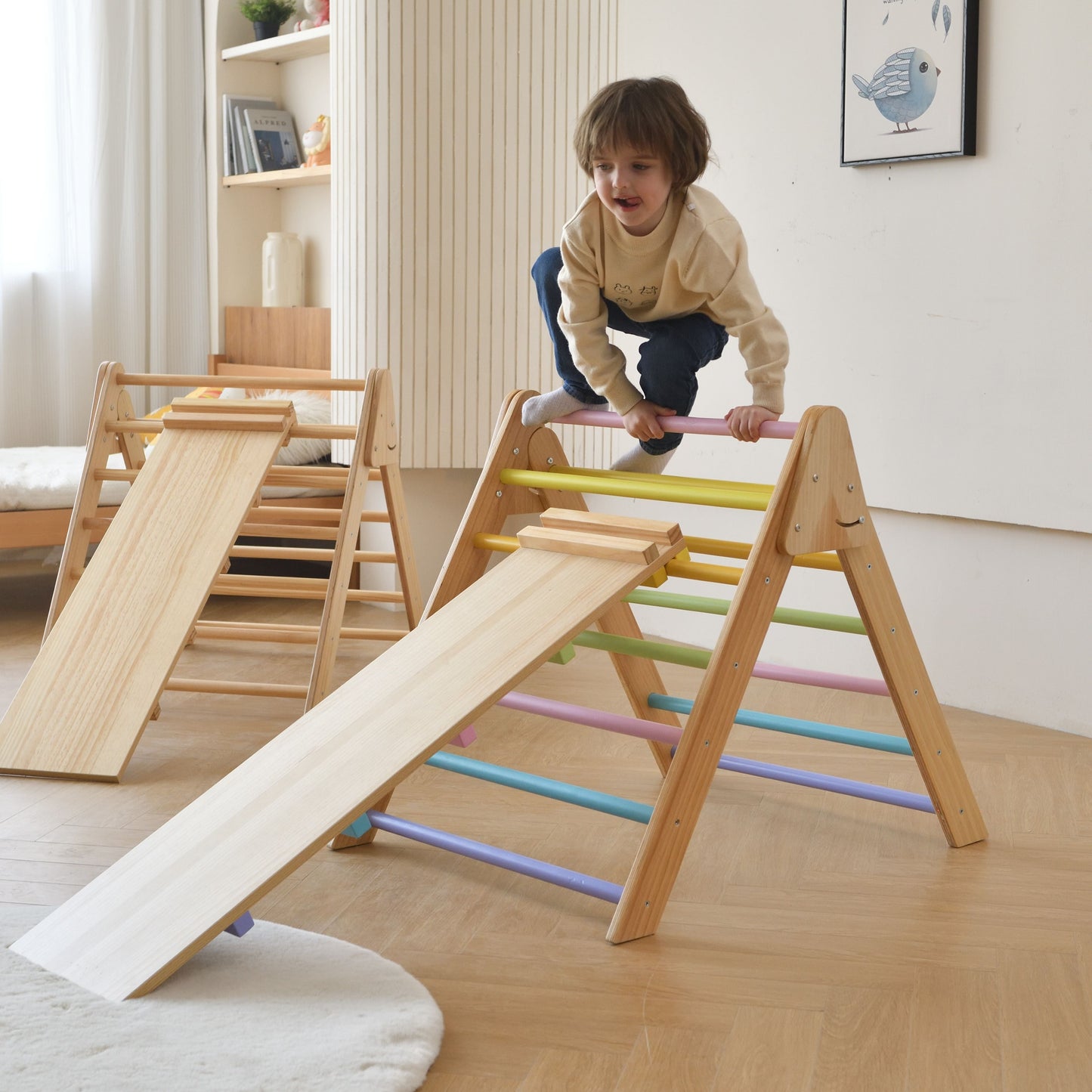 Olive- Pikler Triangle Ladder and Climber Slide - by Avenlur
