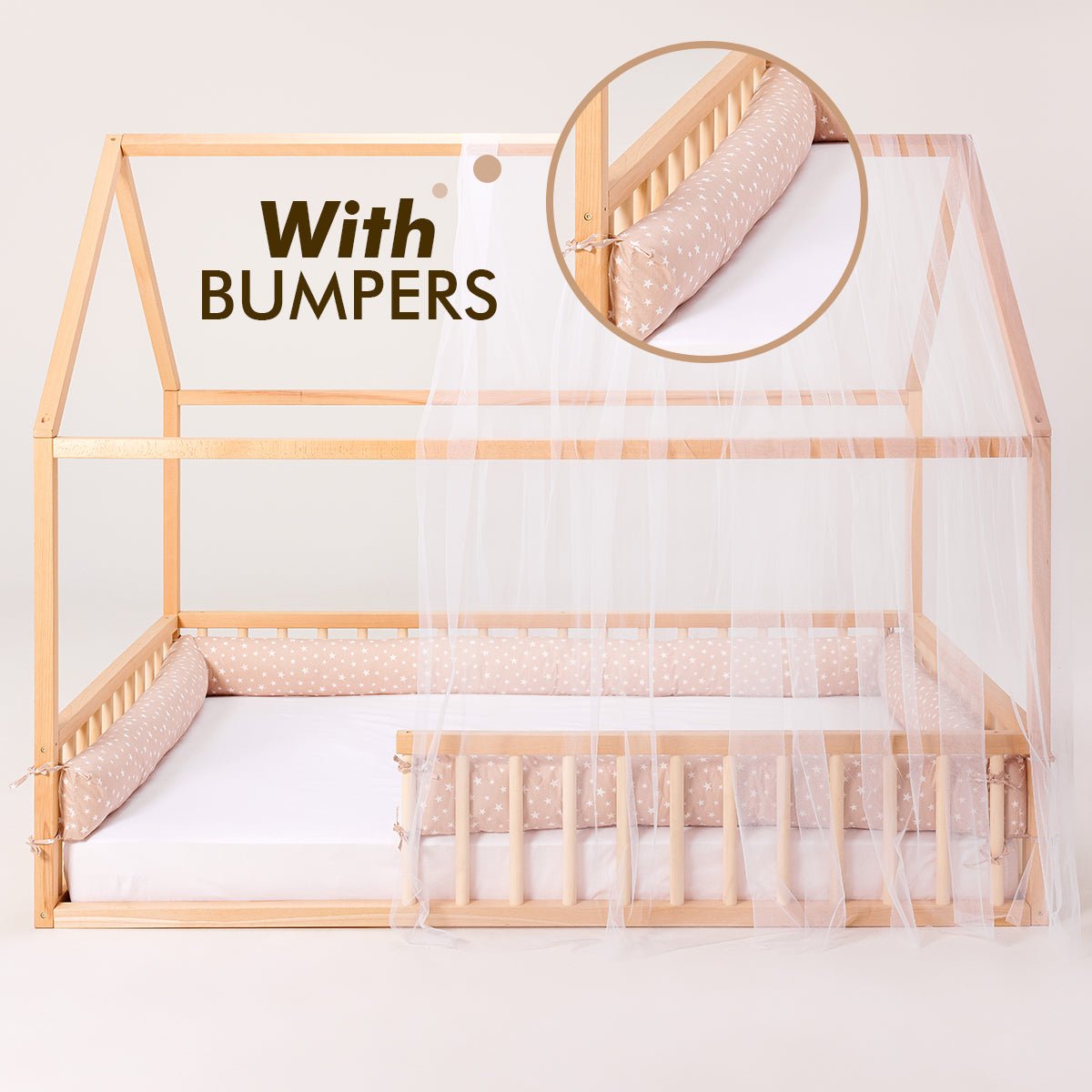 Lit maison pour enfants et tout-petits à partir de 1 an (taille double américaine) + CADEAU GRATUIT