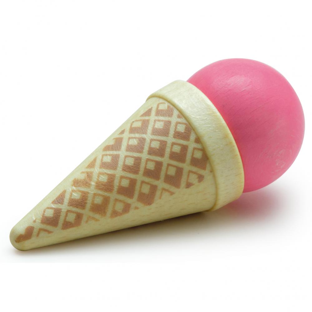 Cornet de glace Erzi (rose) - Nourriture ludique fabriquée en Allemagne