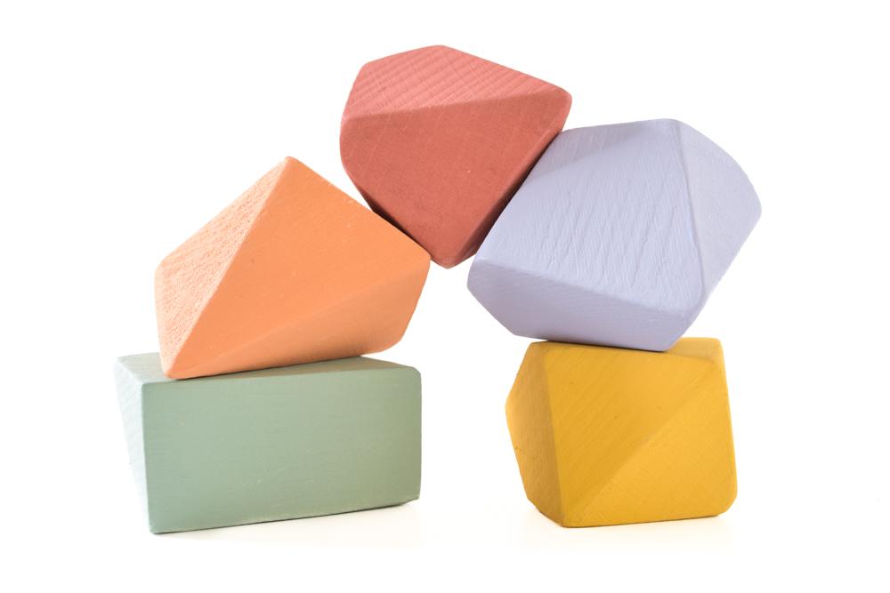 Tiny Rainbow Rock Blocks (Set of 5)