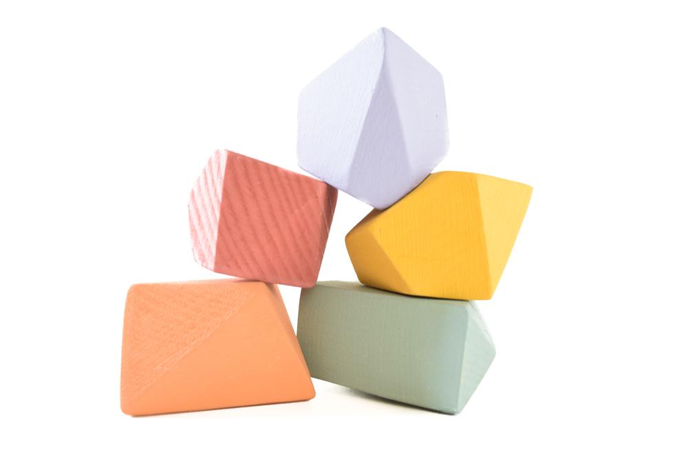 Tiny Rainbow Rock Blocks (Set of 5)