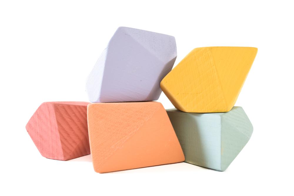 Tiny Rainbow Rock Blocks (Set of 5)