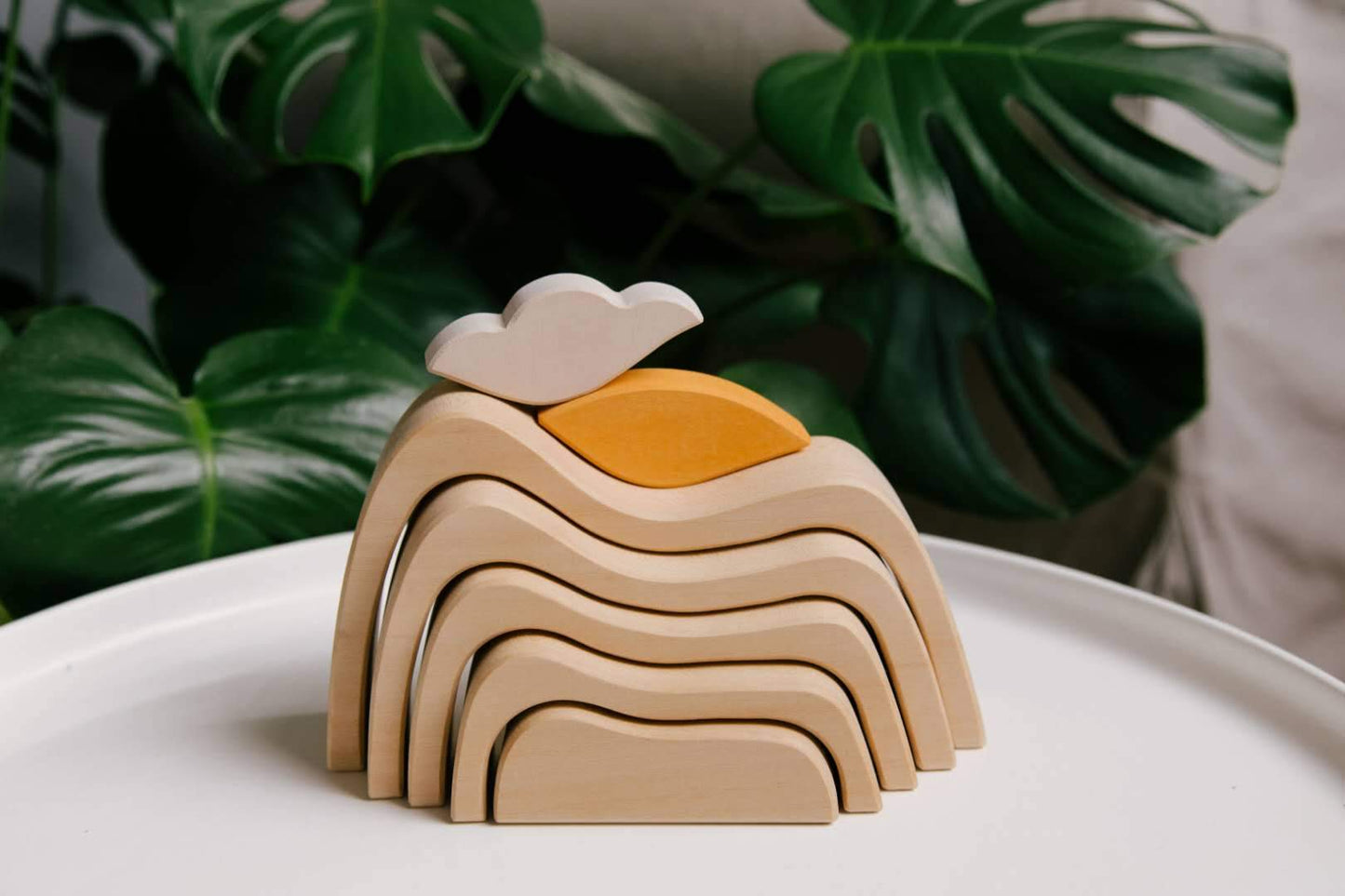 Avdar Mountain Sun and Cloud Stacker - Wood Wood Toys Canada's Favourite Montessori Toy Store