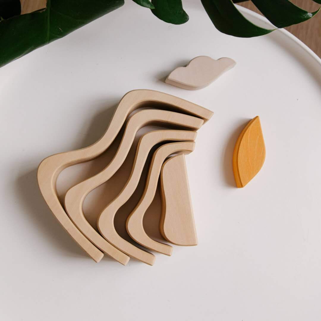 Avdar Mountain Sun and Cloud Stacker - Wood Wood Toys Canada's Favourite Montessori Toy Store