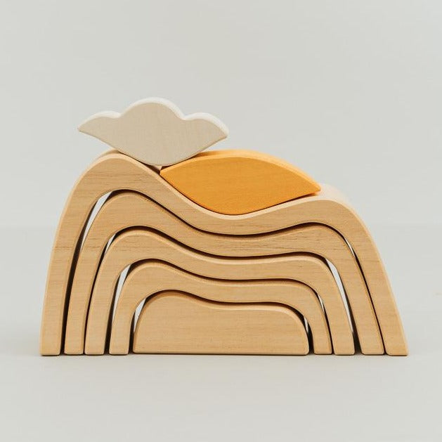 Avdar Mountain Sun and Cloud Stacker - Wood Wood Toys Canada's Favourite Montessori Toy Store