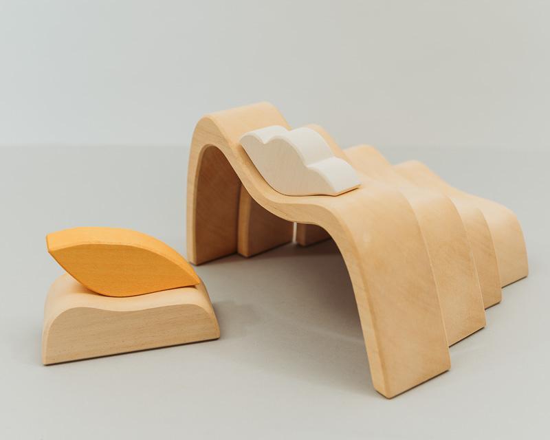 Avdar Mountain Sun and Cloud Stacker - Wood Wood Toys Canada's Favourite Montessori Toy Store