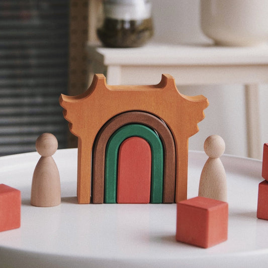 Avdar Tingzi Temple Arch Block Set - Wood Wood Toys Canada's Favourite Montessori Toy Store