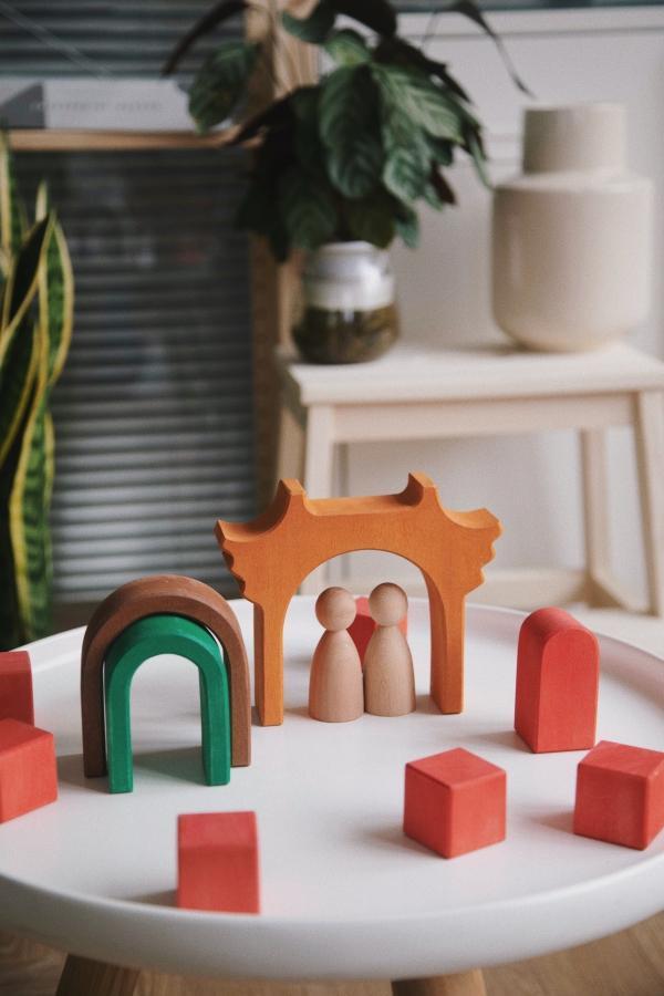 Avdar Tingzi Temple Arch Block Set - Wood Wood Toys Canada's Favourite Montessori Toy Store