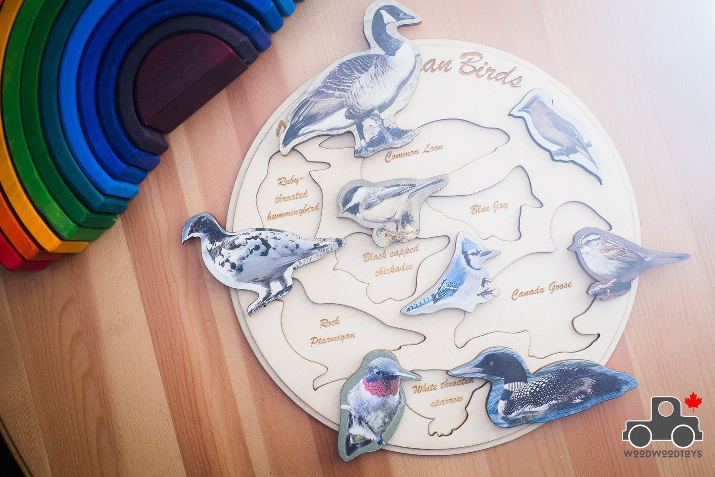 Birds of Canada Handmade Wood Wood Exclusive Puzzle - Wood Wood Toys Canada's Favourite Montessori Toy Store