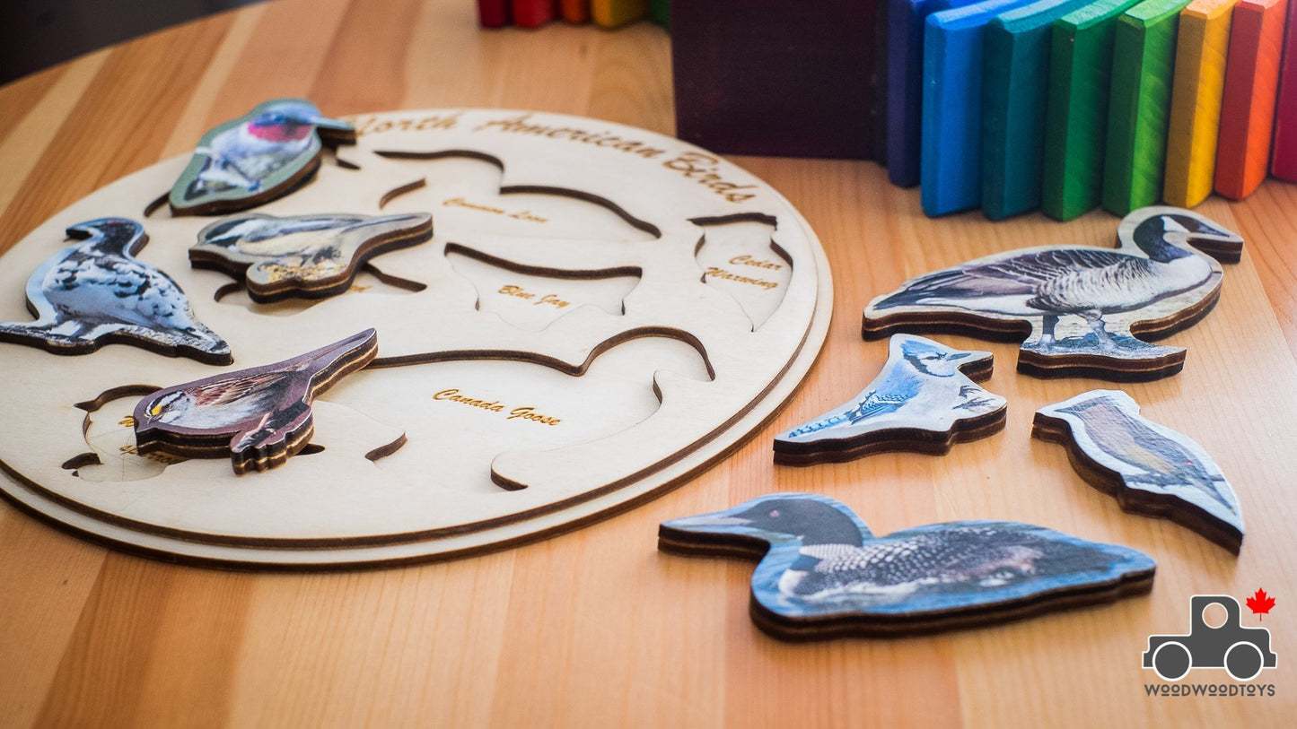 Birds of Canada Handmade Wood Wood Exclusive Puzzle - Wood Wood Toys Canada's Favourite Montessori Toy Store