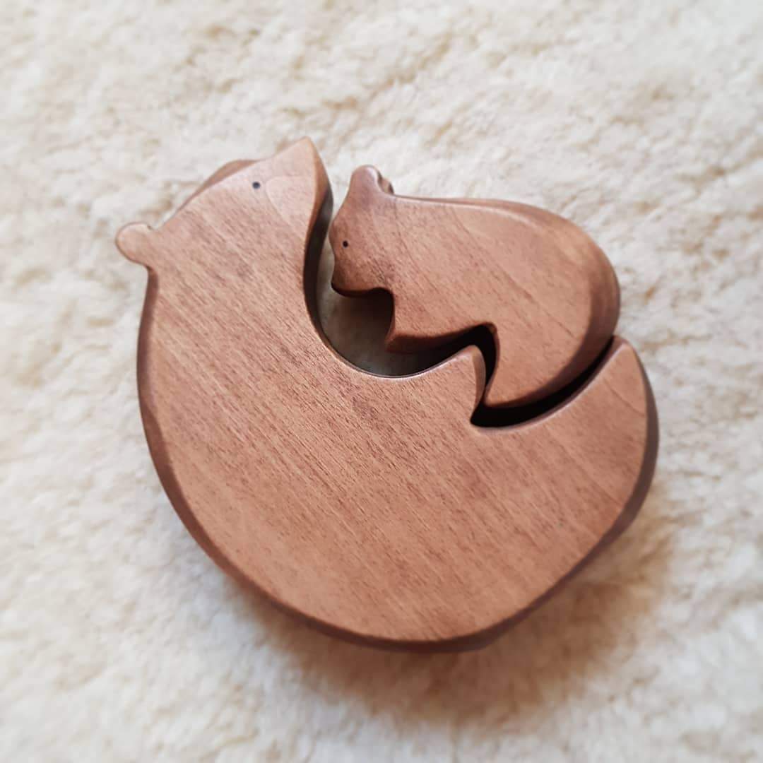 Brin d'Ours Handmade Bear Hug Puzzle - Wood Wood Toys Canada's Favourite Montessori Toy Store