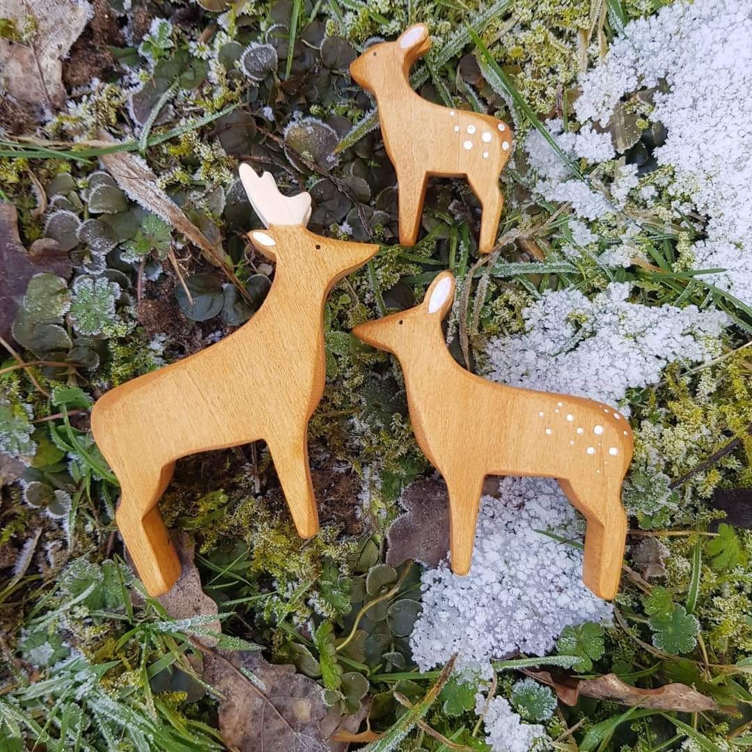 Brin d'Ours Handmade Wooden Deer - Wood Wood Toys Canada's Favourite Montessori Toy Store