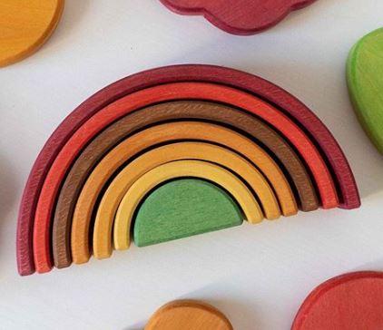 Deluxe Small Rainbow Stacker by Avdar Toys - Wood Wood Toys Canada's Favourite Montessori Toy Store