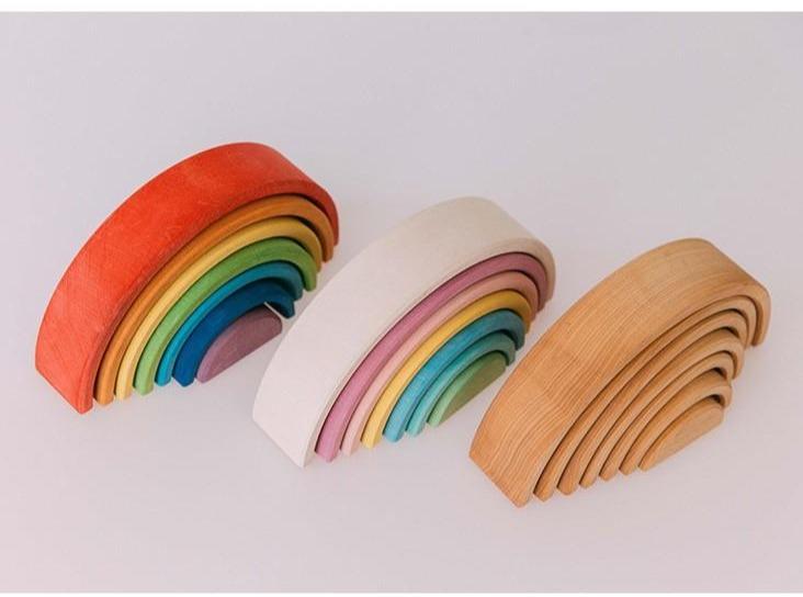 Deluxe Small Rainbow Stacker by Avdar Toys - Wood Wood Toys Canada's Favourite Montessori Toy Store